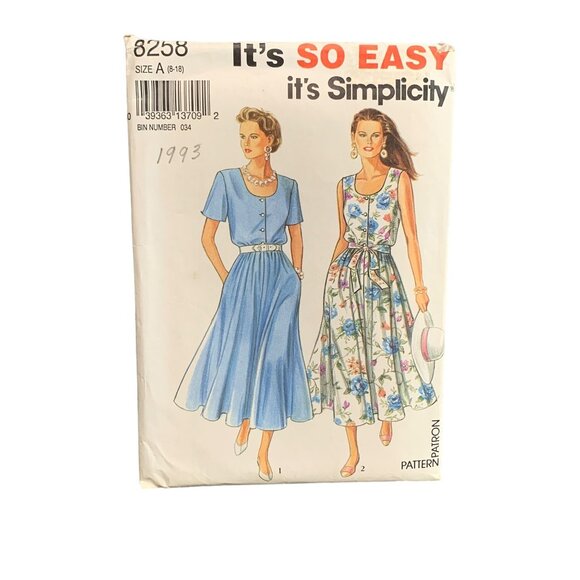 Simplicity Sewing Pattern 8258 Womens Dress Size 8-18 - Picture 1 of 2